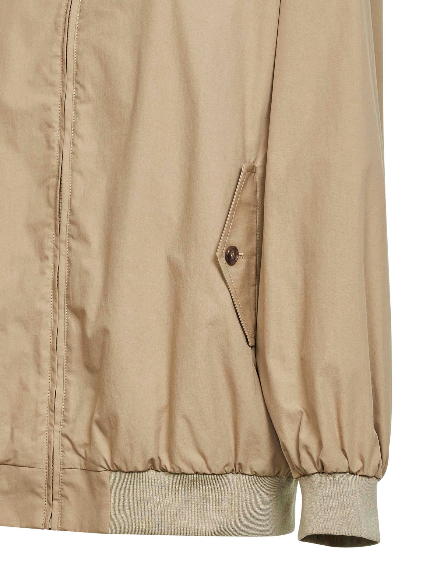 Beige cotton oversized bomber jacket