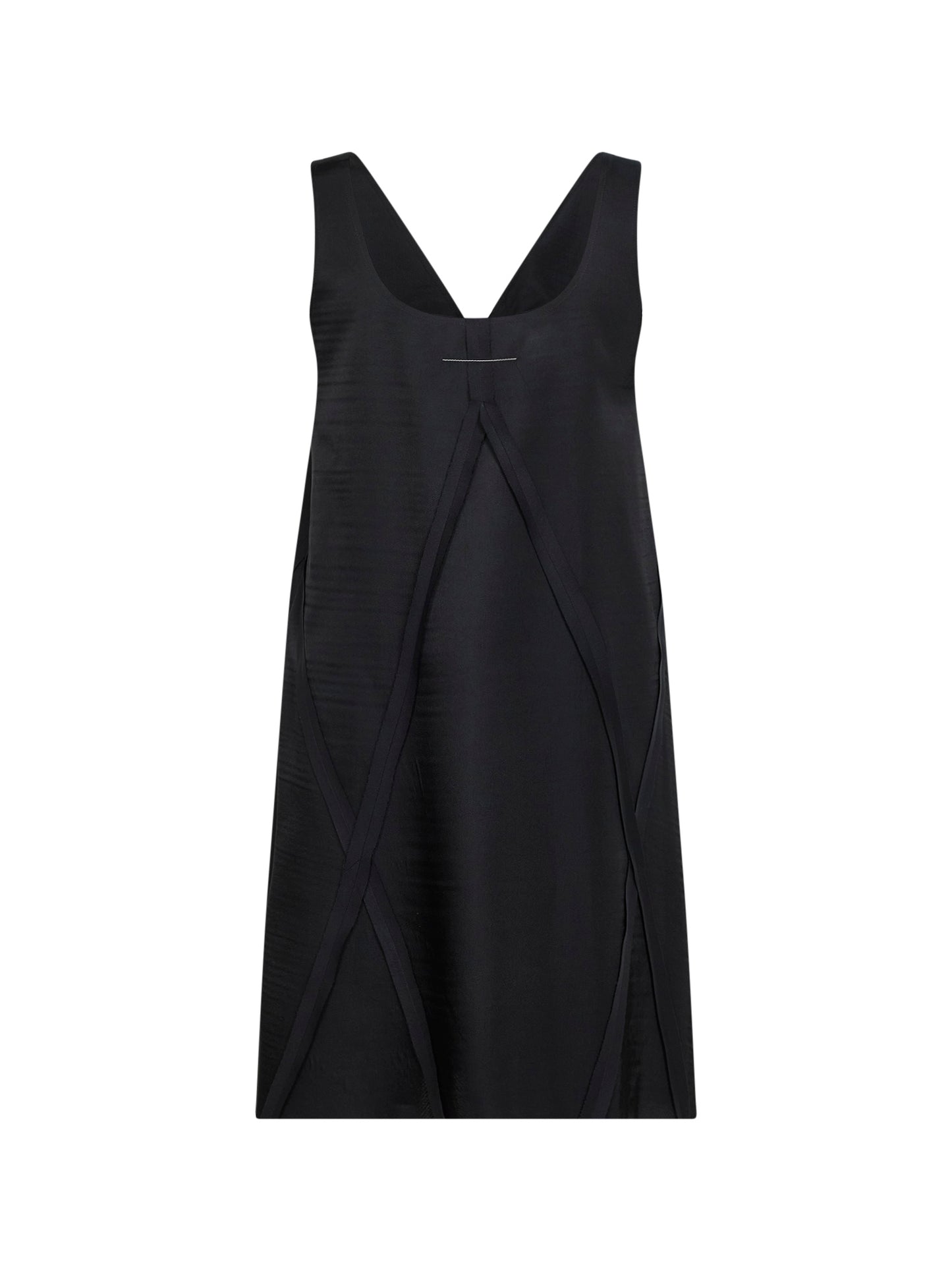 Abito midi con scollo a V in misto cupro nero