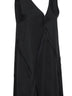 Abito midi con scollo a V in misto cupro nero