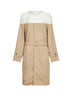 Pinky beige cotton-nylon midi trench dress