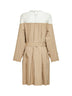 Pinky beige cotton-nylon midi trench dress