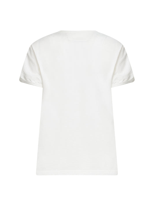T-shirt stampata in jersey vintage bianco