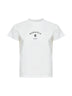 T-shirt in jersey bianco con stampa MM6