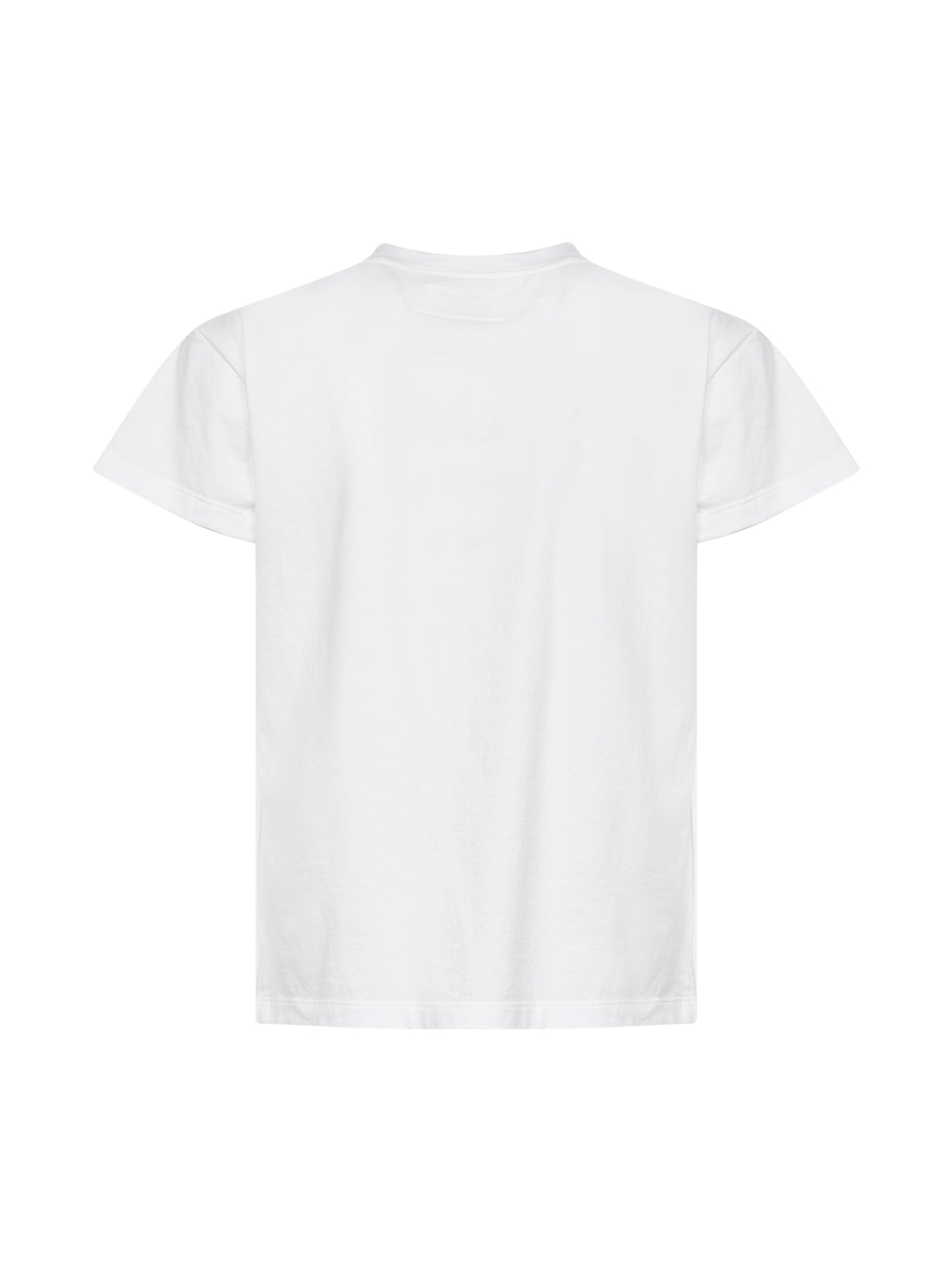 T-shirt in jersey bianco con stampa MM6