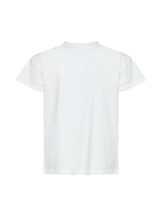 T-shirt in jersey bianco con stampa MM6