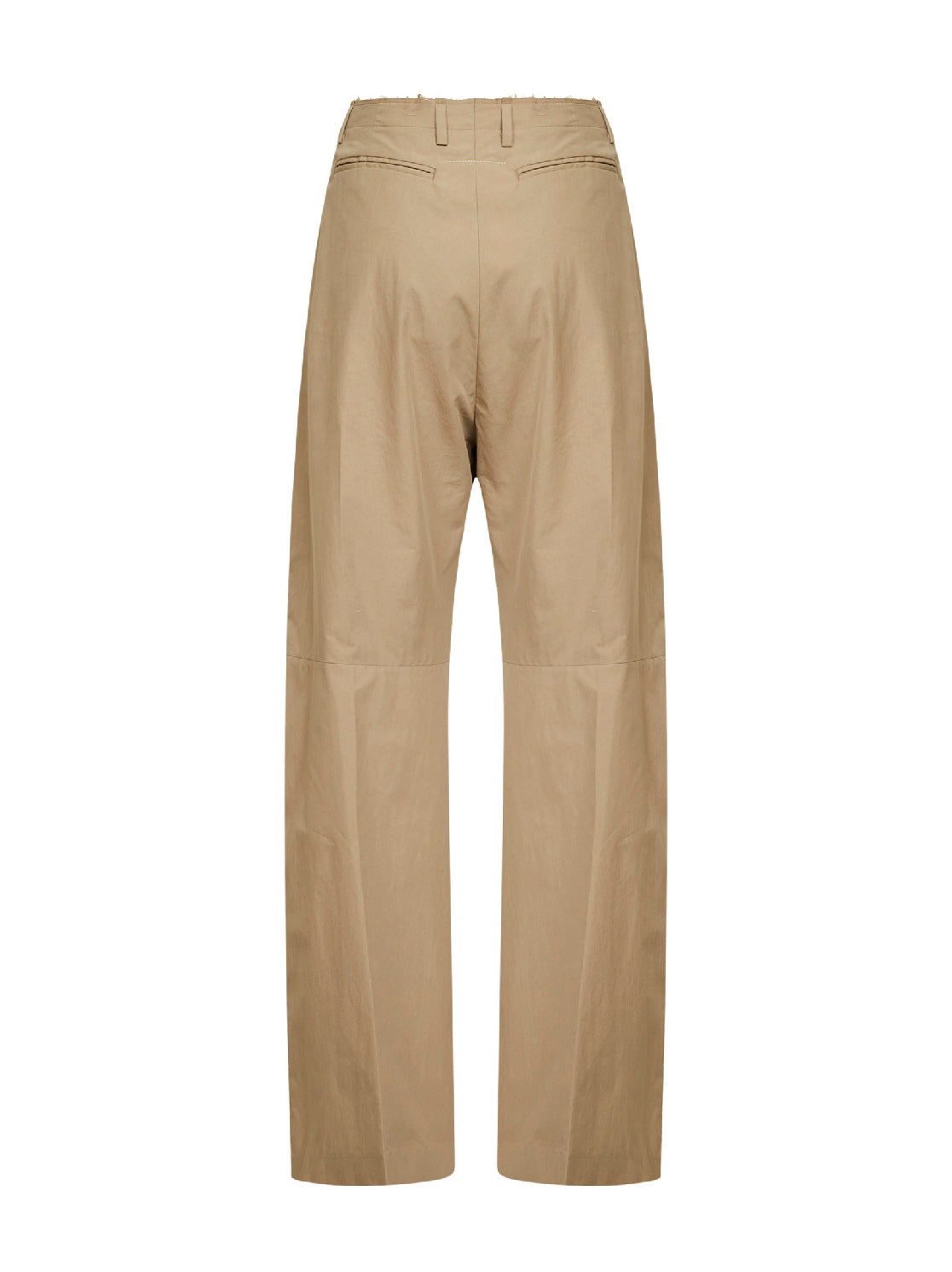 Beige cotton blend tailored trousers