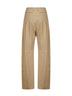 Beige cotton blend tailored trousers