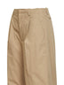 Beige cotton blend tailored trousers