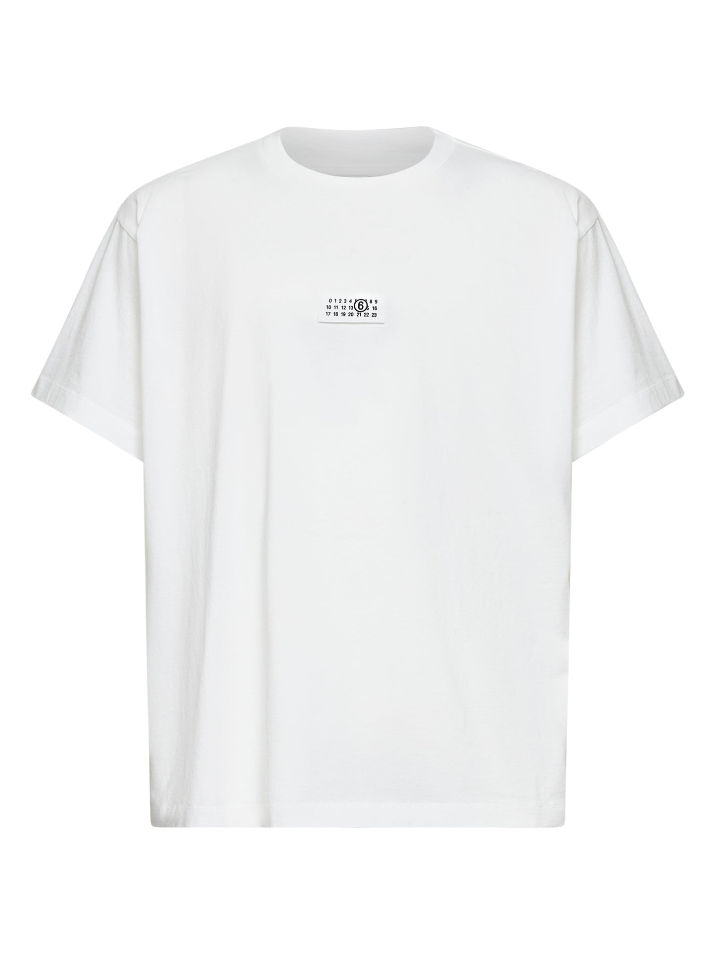 White cotton jersey numeric T-shirt
