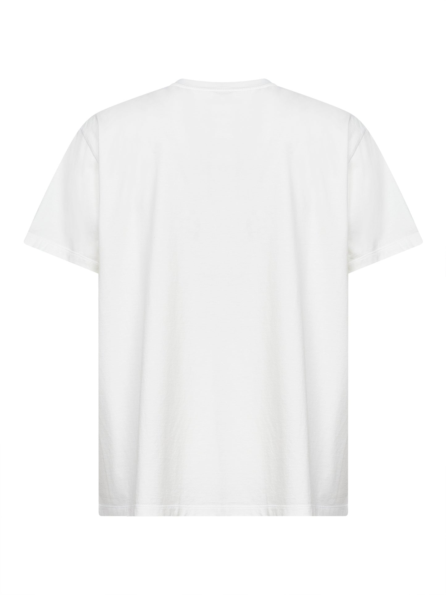 T-shirt in jersey bianco con stampa spray