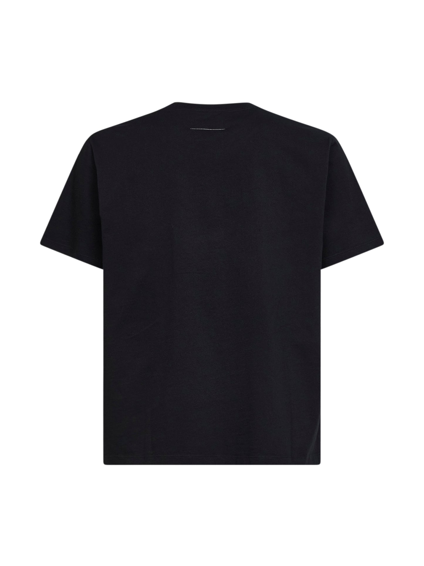 Black cotton jersey label patch T-shirt