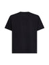 Black cotton jersey label patch T-shirt