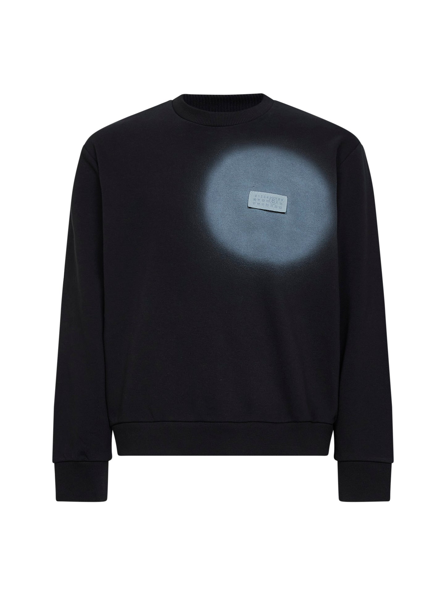Black cotton blend spray-print sweatshirt