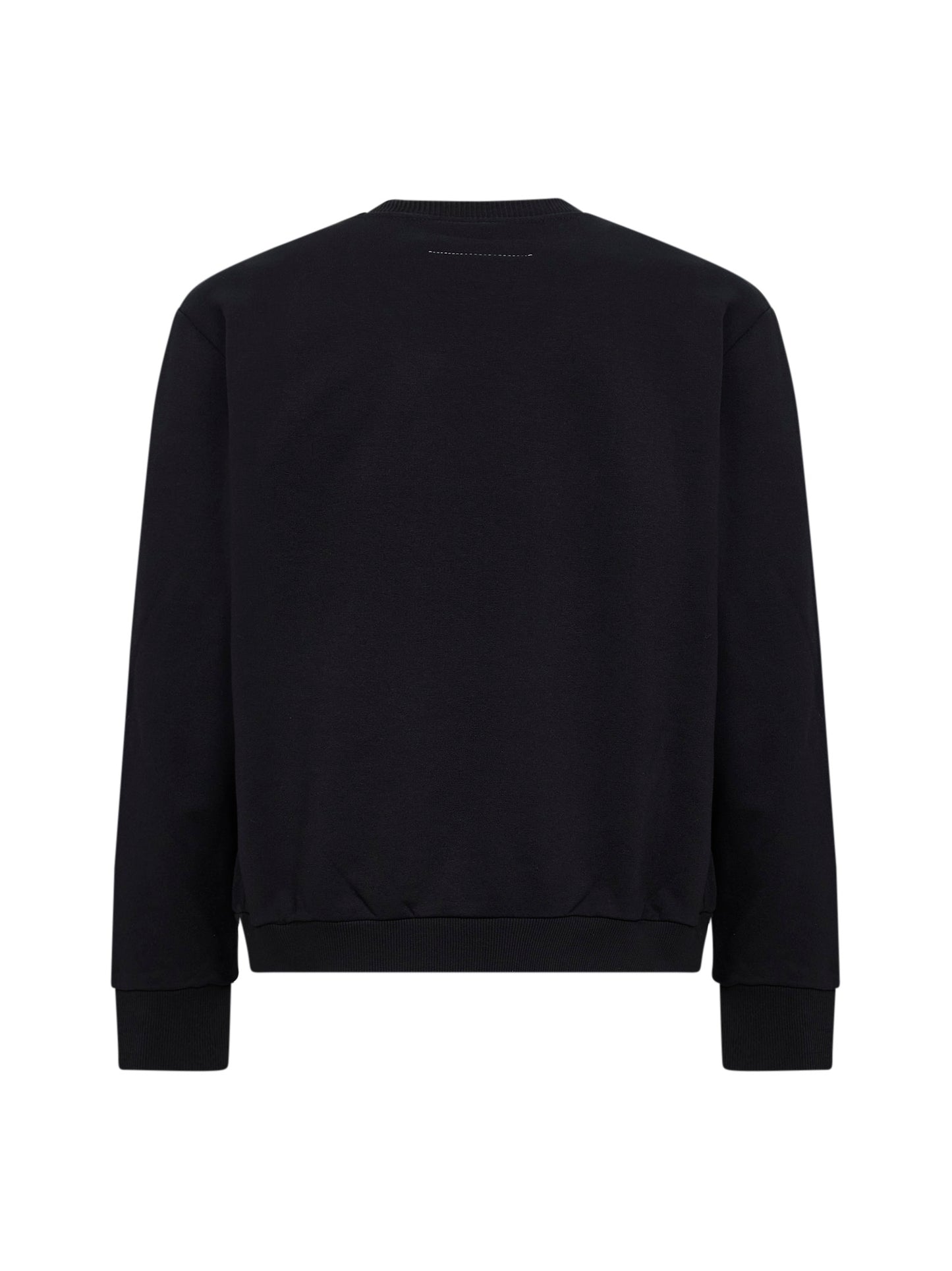 Black cotton blend spray-print sweatshirt