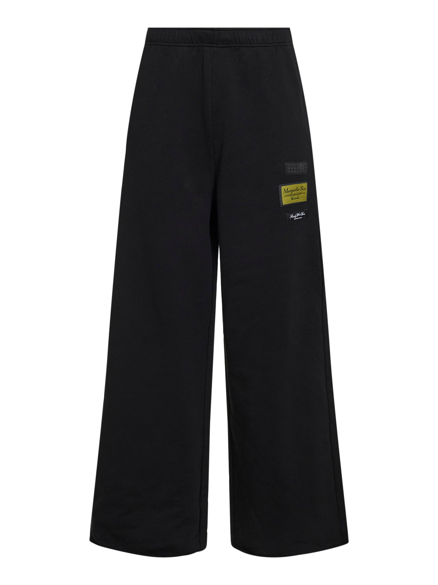 Black cotton label patch sweatpants