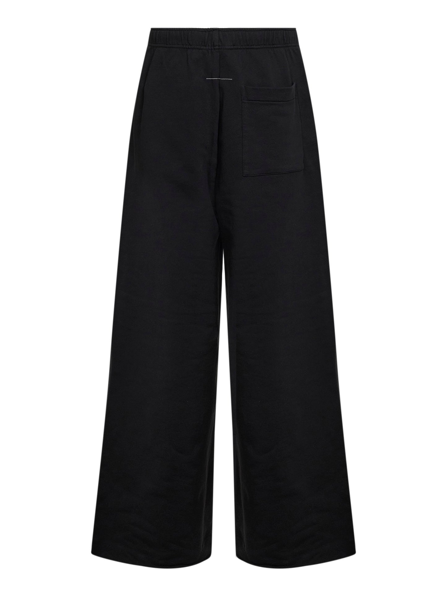 Black cotton label patch sweatpants