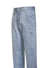 Light blue cotton denim straight jeans