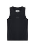 Black ribbed jersey tank top