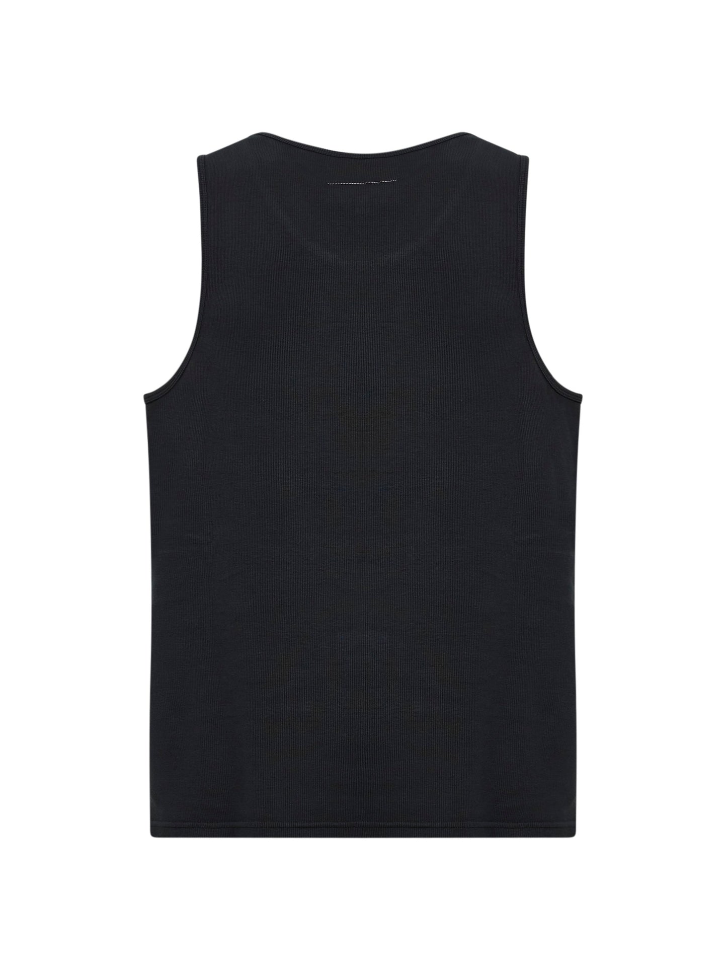 Black ribbed jersey tank top