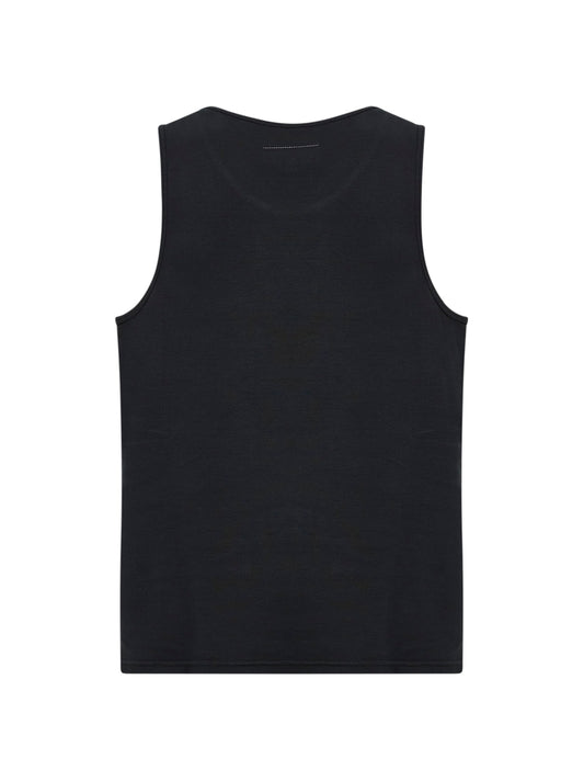 Black ribbed jersey tank top