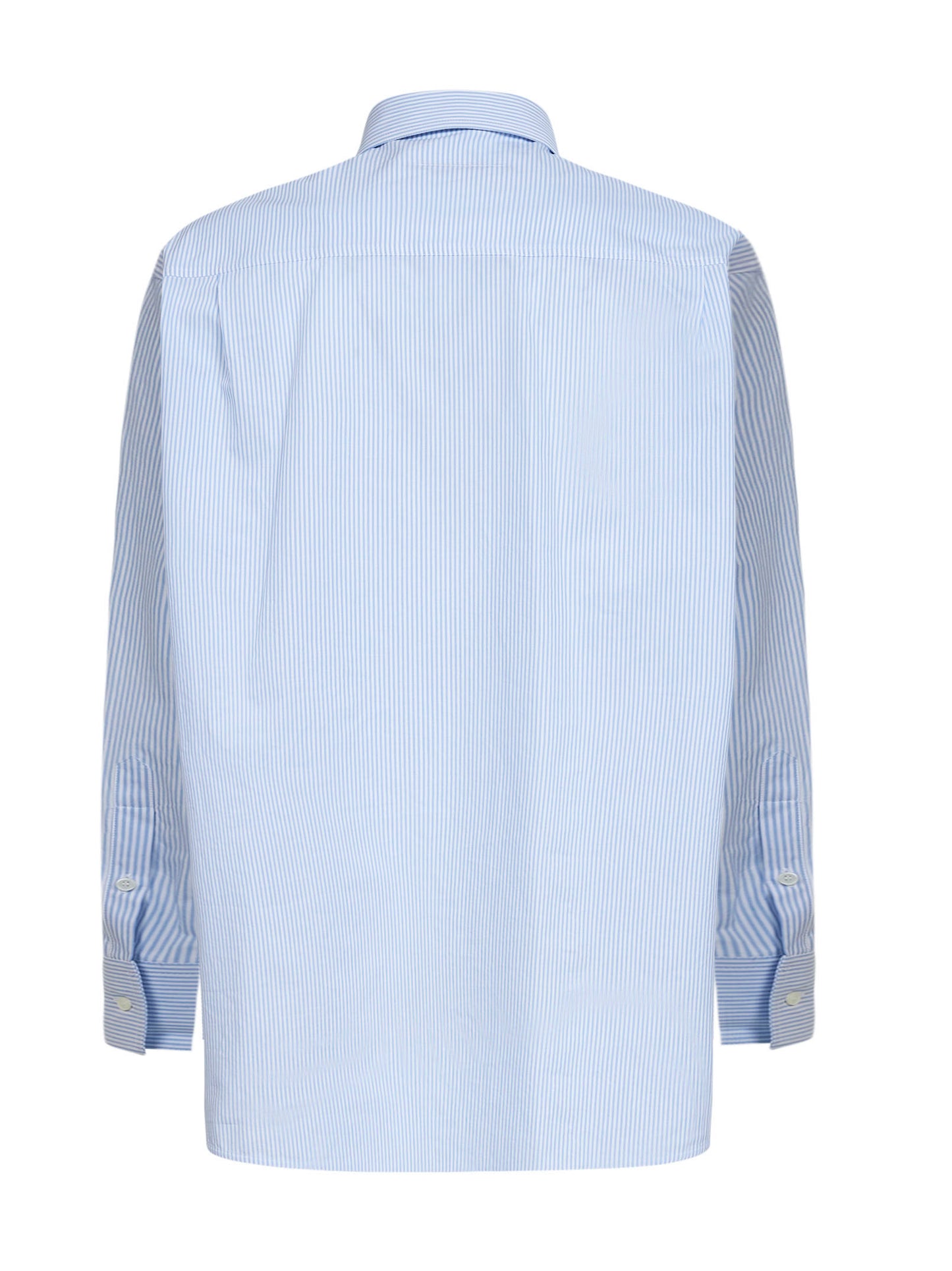 Camicia in popeline a righe azzurro e bianco