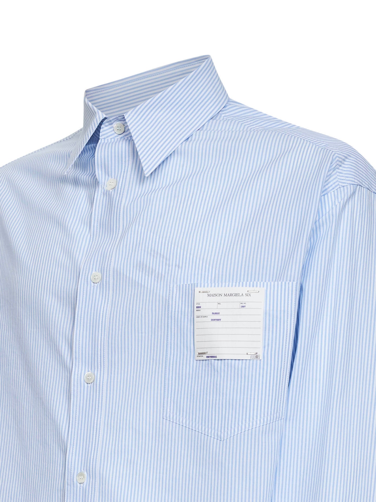 Camicia in popeline a righe azzurro e bianco