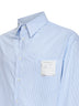 Camicia in popeline a righe azzurro e bianco