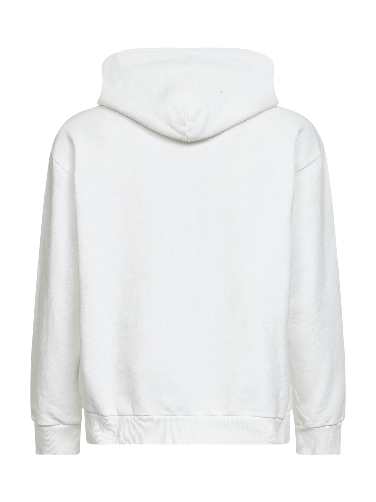 Felpa con cappuccio in jersey bianco con stampa MM6