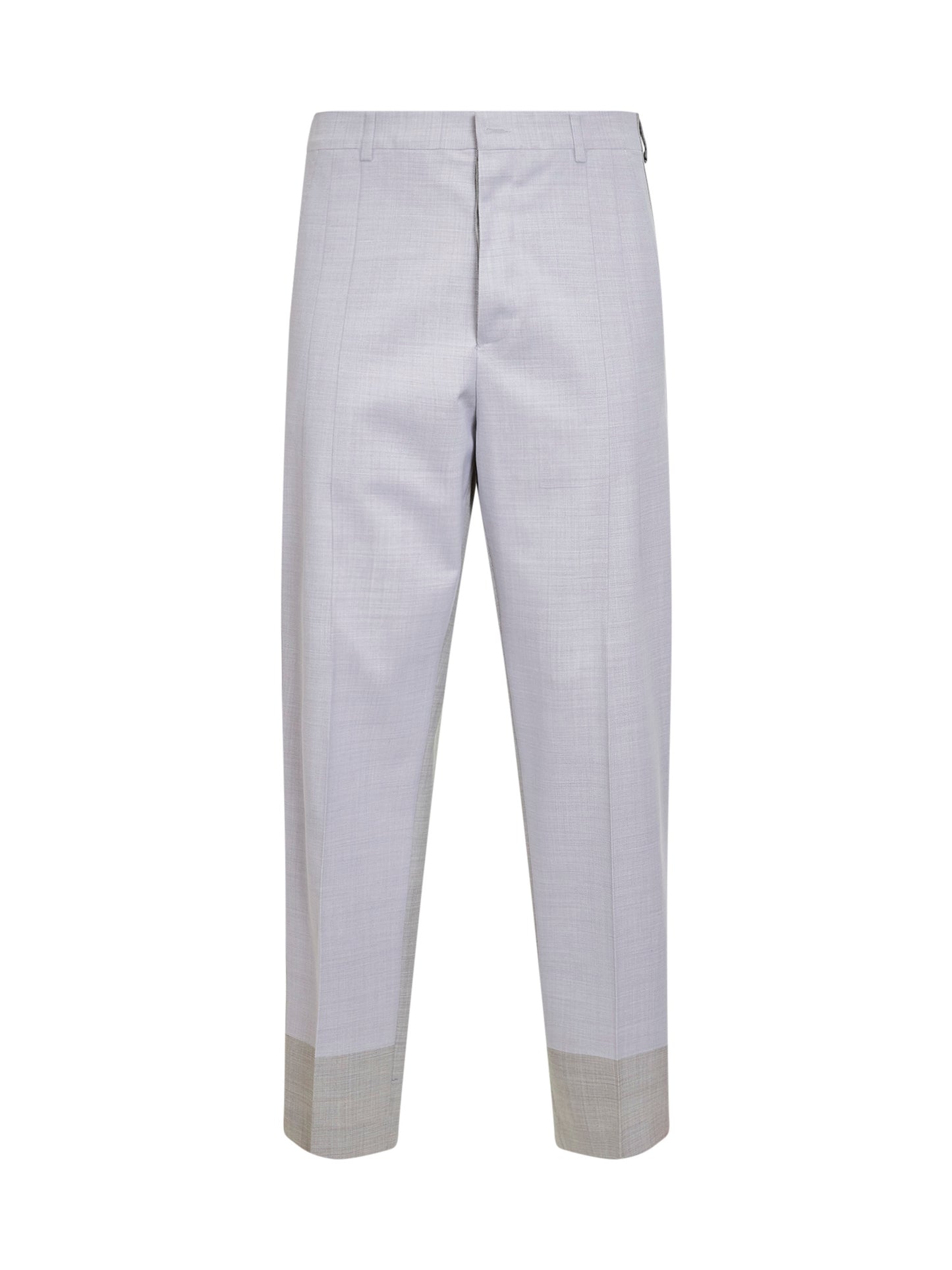 Pantaloni sartoriali bicolore in misto lana vergine grigio