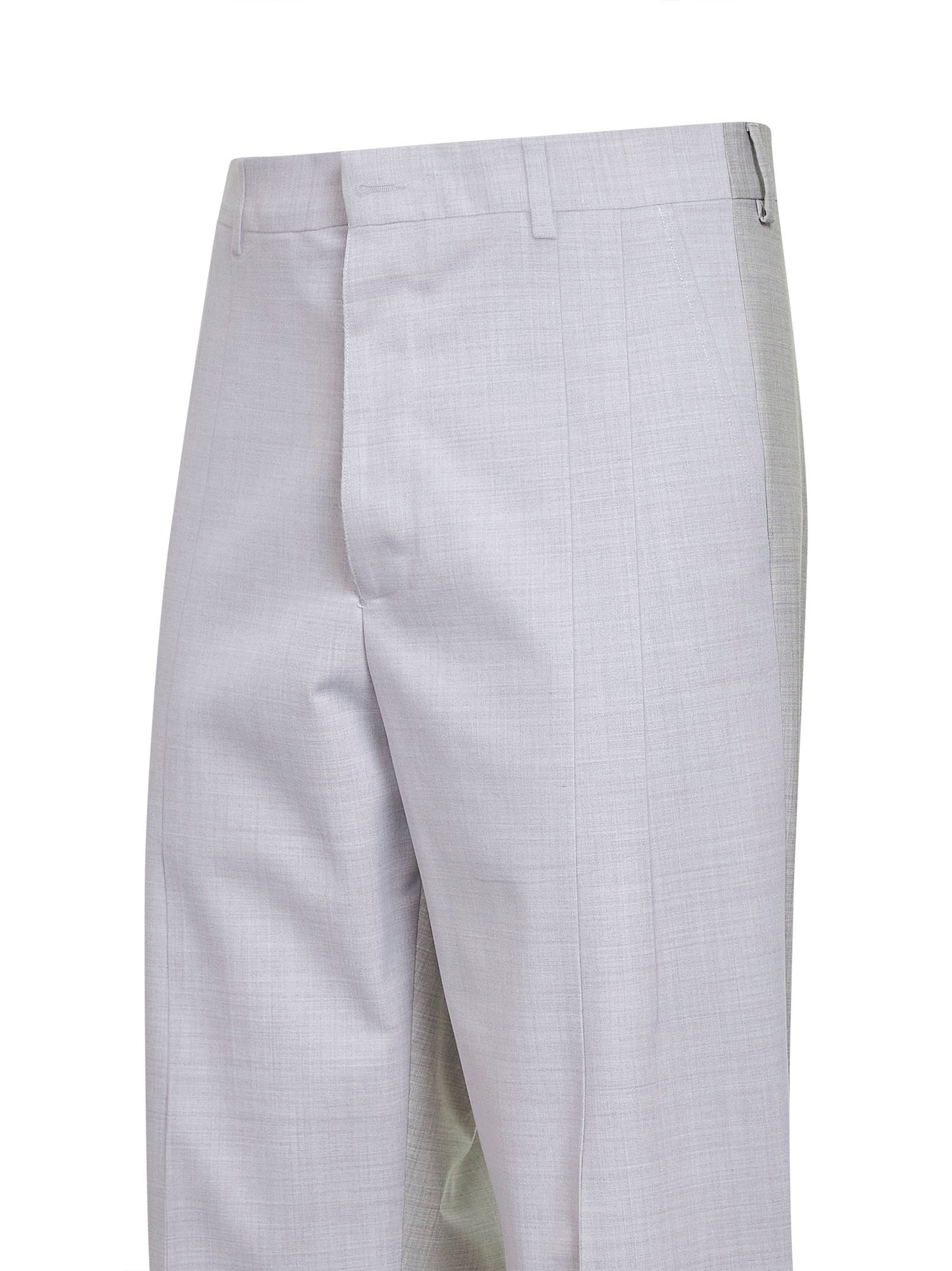 Pantaloni sartoriali bicolore in misto lana vergine grigio