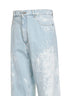 Jeans a gamba dritta in denim verniciato azzurro