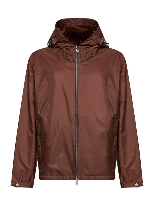 Brown Remoray hooded windbreaker