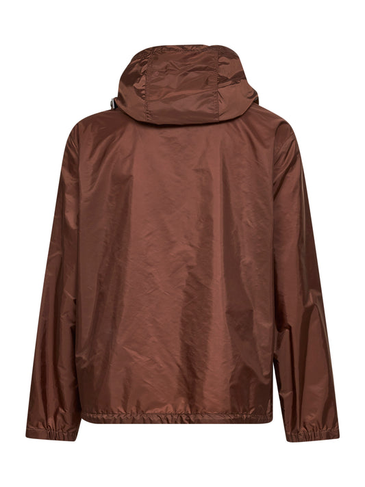 Brown Remoray hooded windbreaker