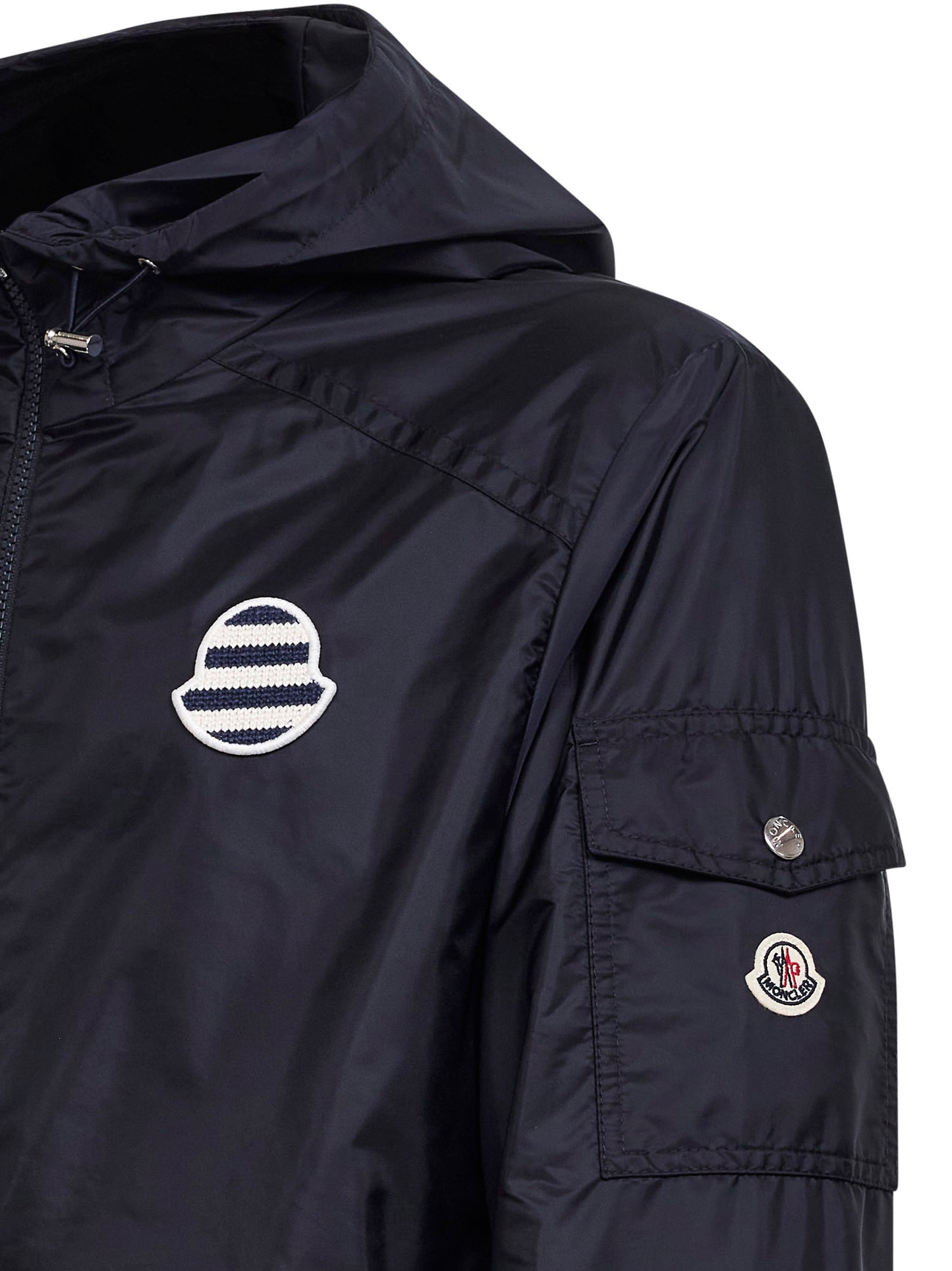 Blue nylon Mornay hooded jacket