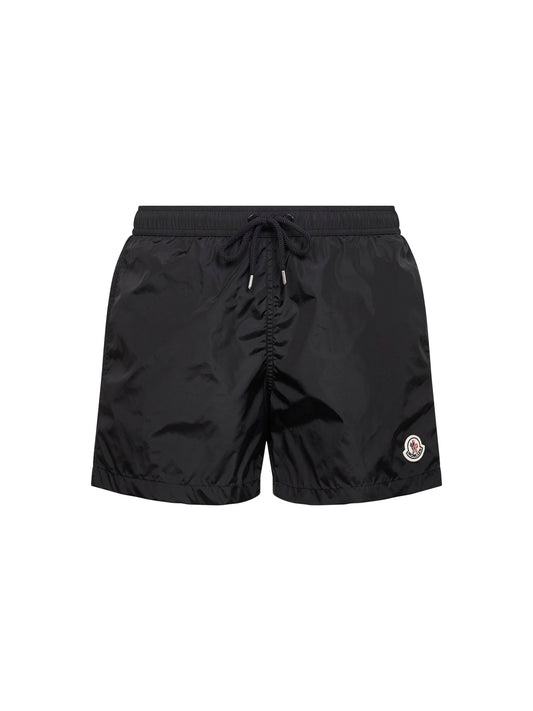 Black logo patch swim shorts