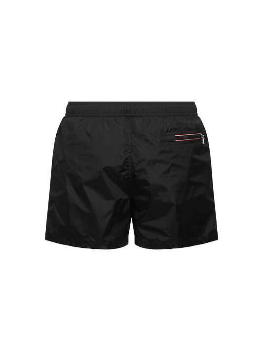 Black logo patch swim shorts