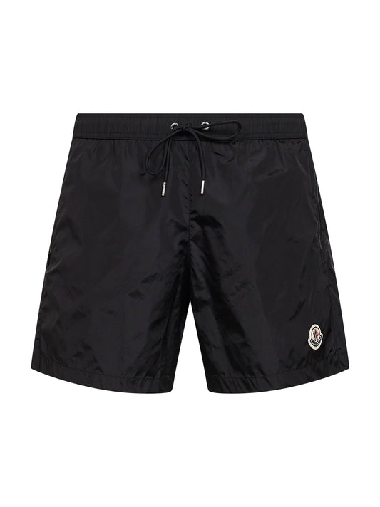Shorts da mare in nylon technique nero con logo