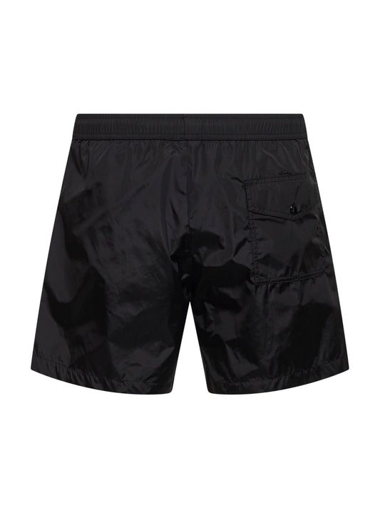 Shorts da mare in nylon technique nero con logo