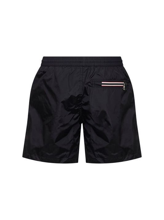 Black logo patch swim shorts