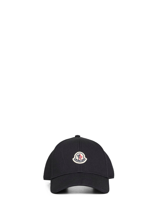 Black cotton gabardine baseball cap