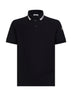 Polo in piquet di cotone nero con dettaglio logo