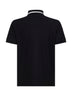 Polo in piquet di cotone nero con dettaglio logo