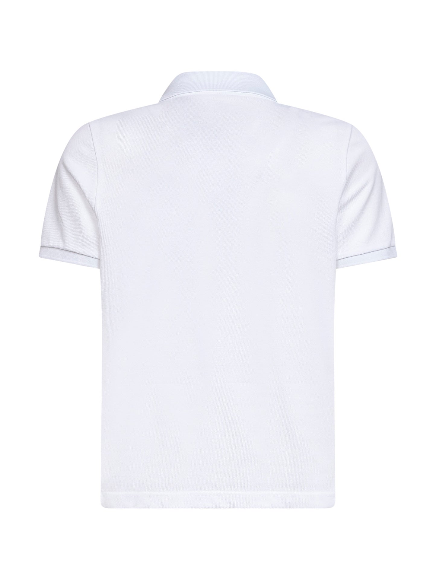 Polo in piquet di cotone bianco con patch logato