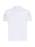 Polo in piquet di cotone bianco con patch logato