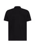 Polo in piquet di cotone nero con patch logato