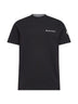 T-shirt in cotone nero con logo ricamato