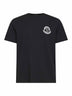 T-shirt in cotone nero con logo stampato<BR/>