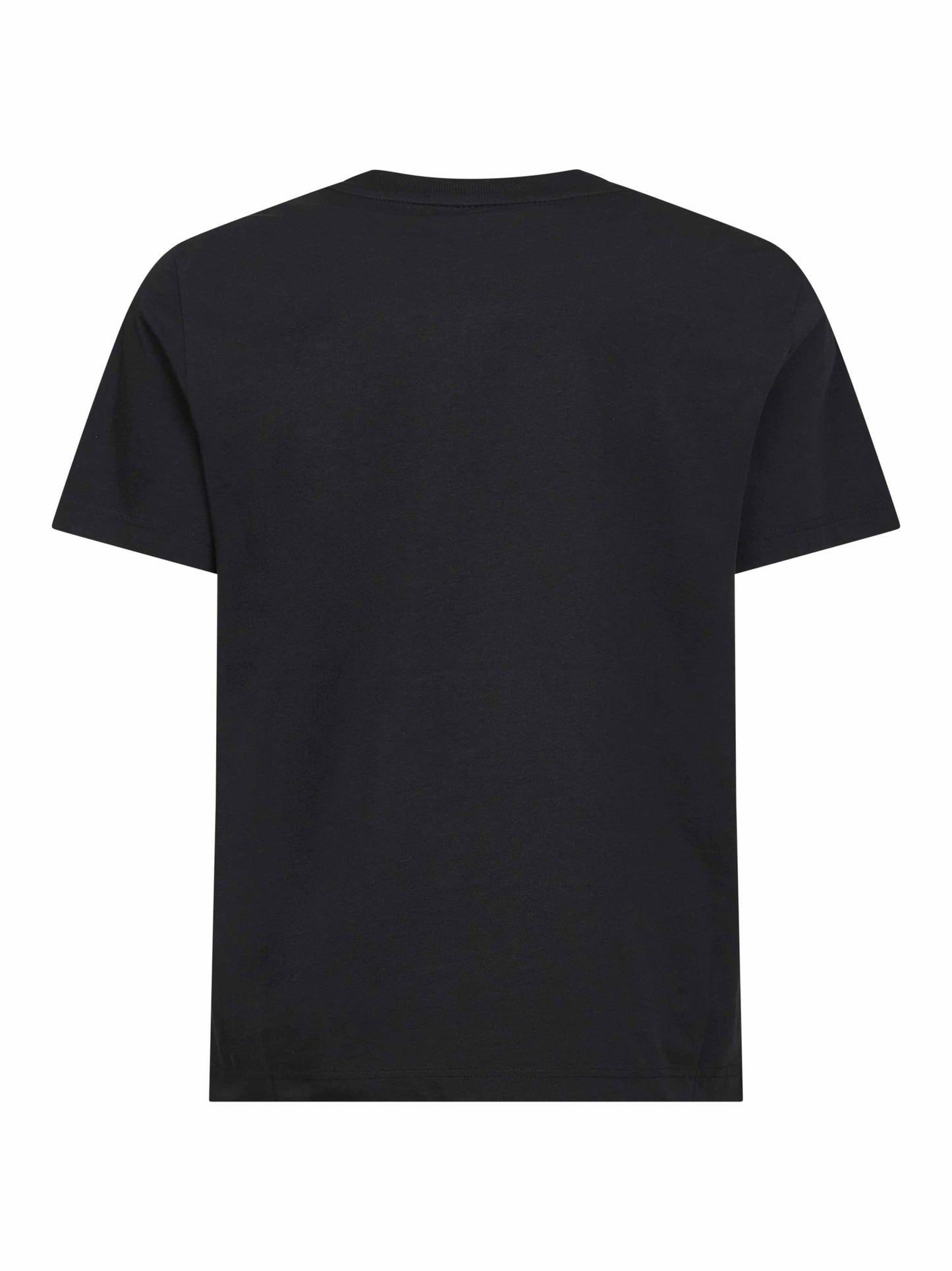 T-shirt in cotone nero con logo stampato<BR/>