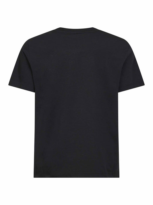 T-shirt in cotone nero con logo stampato<BR/>