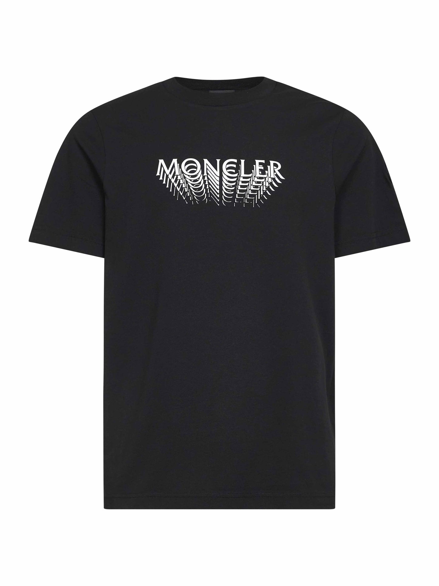 T-shirt in cotone nero con stampa logo